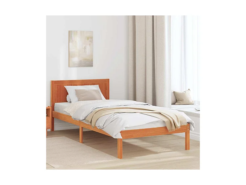 Cadre de lit Marron 100 x 200 cm Bois de pin massif