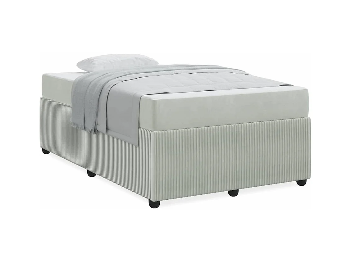 Estrutura de cama com colchão Cinzento-claro 120 x 190 cm