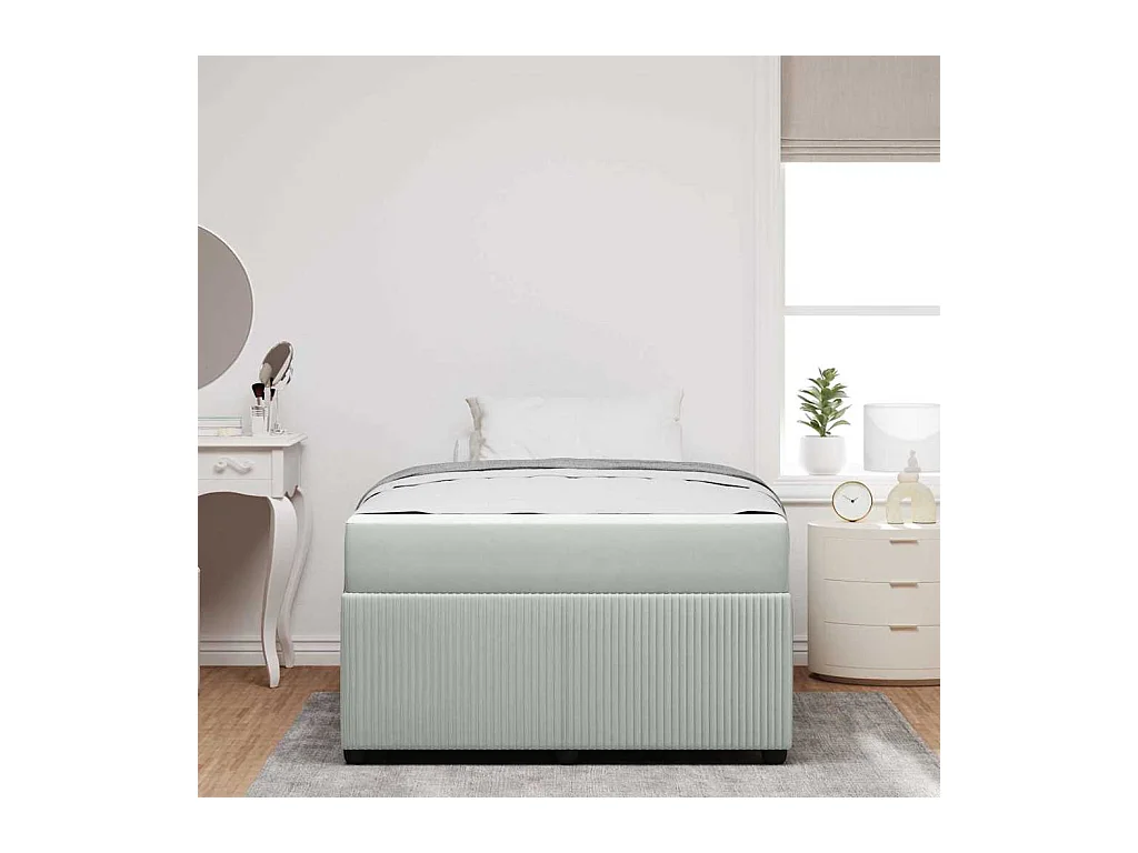 Estrutura de cama com colchão Cinzento-claro 120 x 190 cm