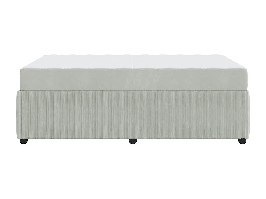 Cadre de lit avec matelas Gris clair 120 x 190 cm Velours