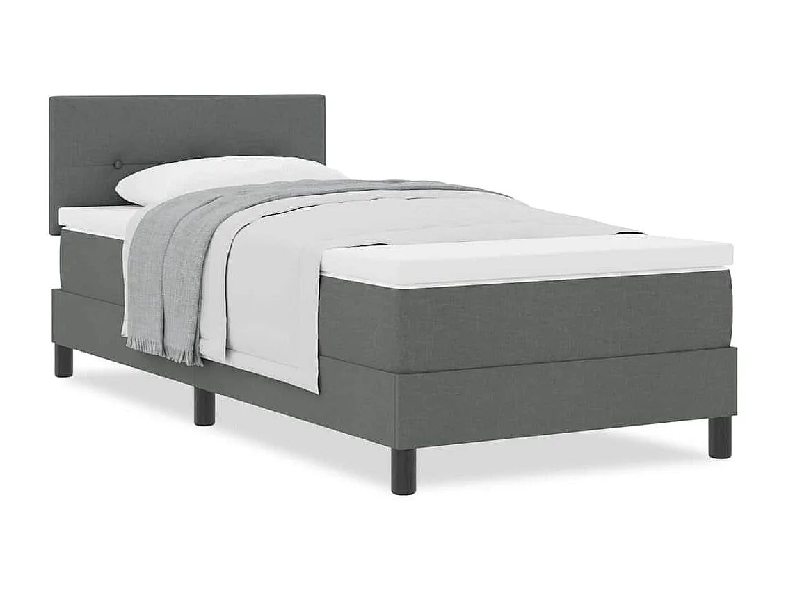 Boxspringbed met matras Donkergrijs 100 x 200 cm Stof