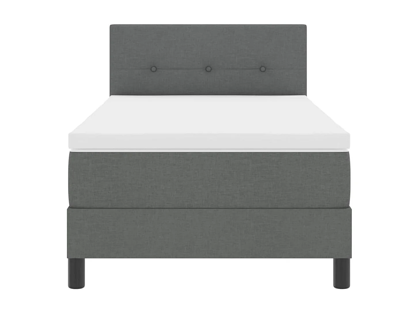 Boxspringbed met matras Donkergrijs 100 x 200 cm Stof