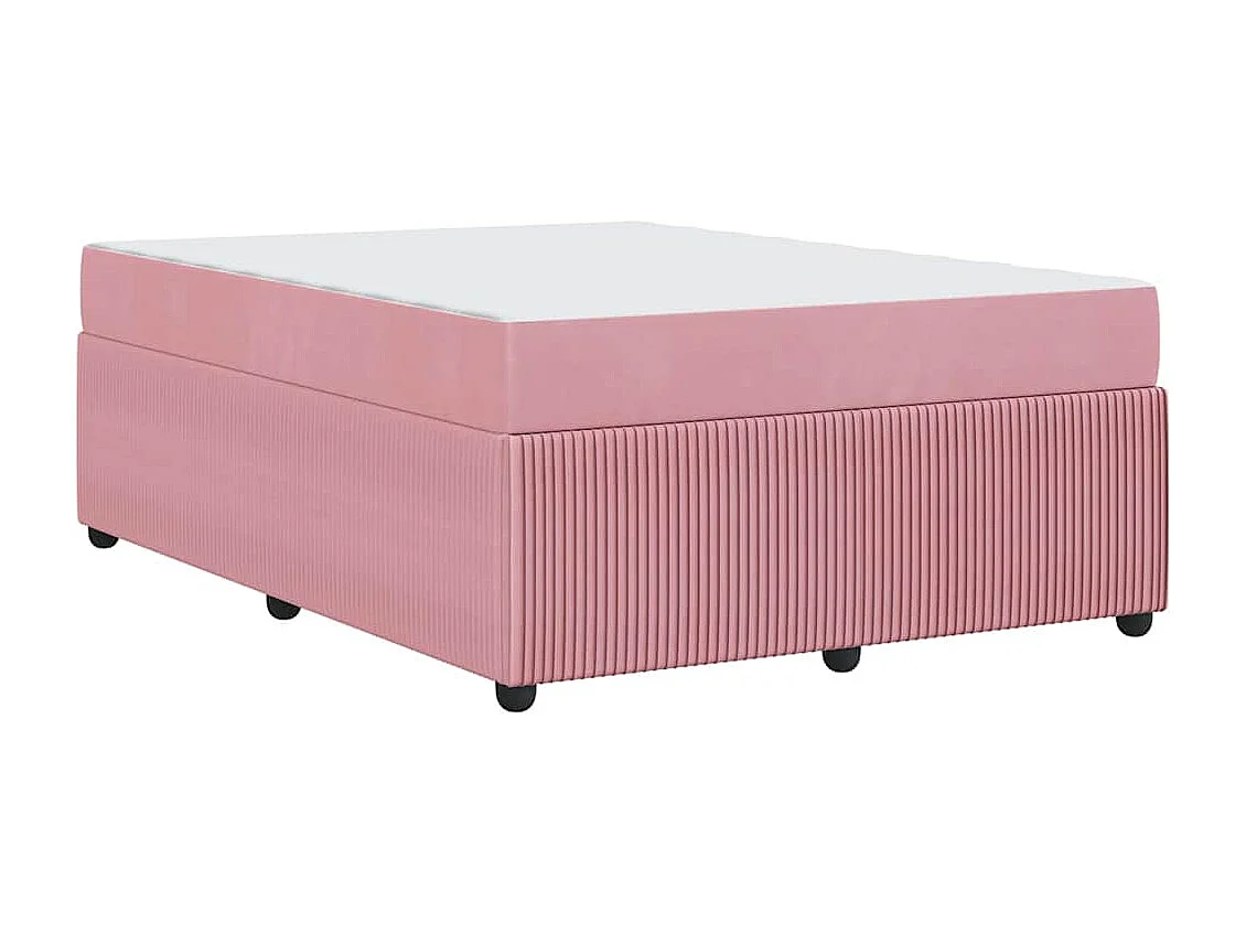 Cadre de lit avec matelas Rose 140 x 200 cm Velours
