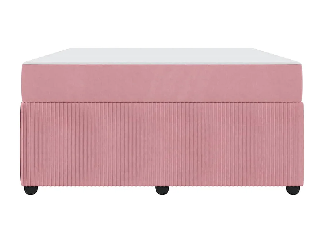 Estructura de cama con colchón Rosa 140 x 200 cm Terciopelo