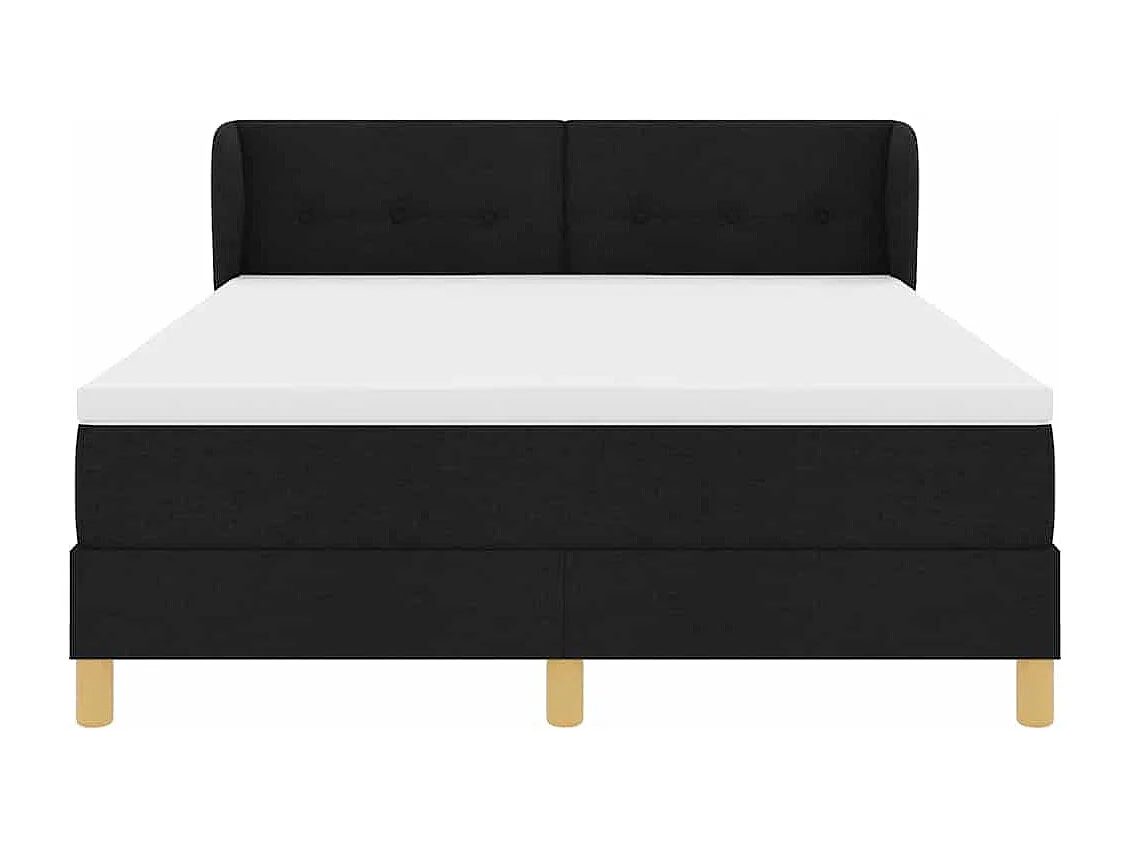 Cadre de lit avec Matelas Crème 90x200 cm Tissu Noir