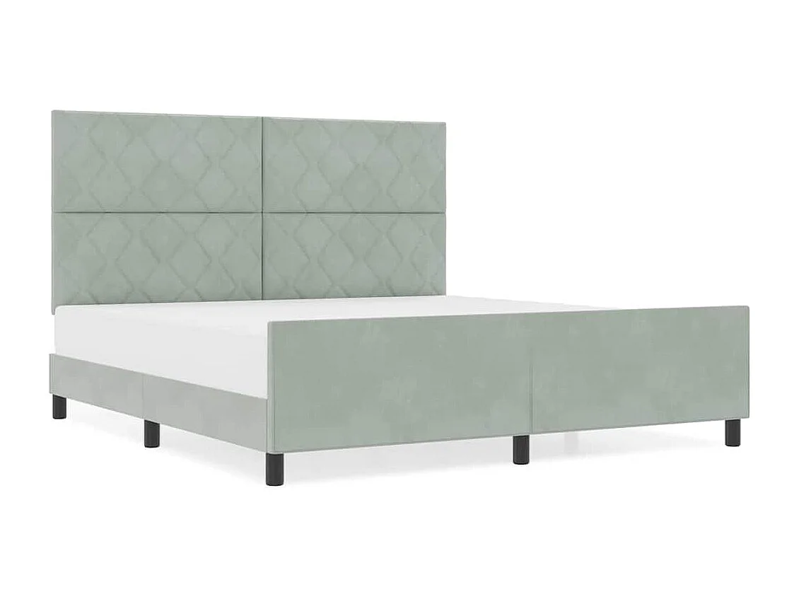 Estructura de cama Gris claro 180 x 200 cm Terciopelo