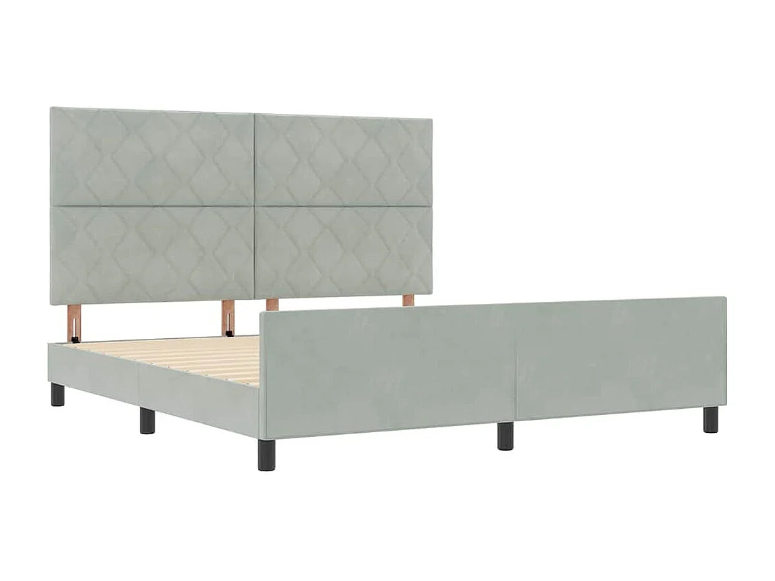 Estructura de cama Gris claro 180 x 200 cm Terciopelo