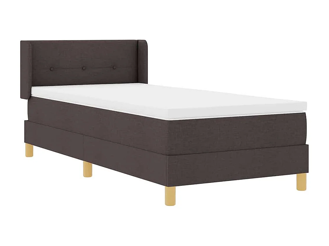 Cadre de lit Marron foncé et blanc 90 x 200 cm tissu