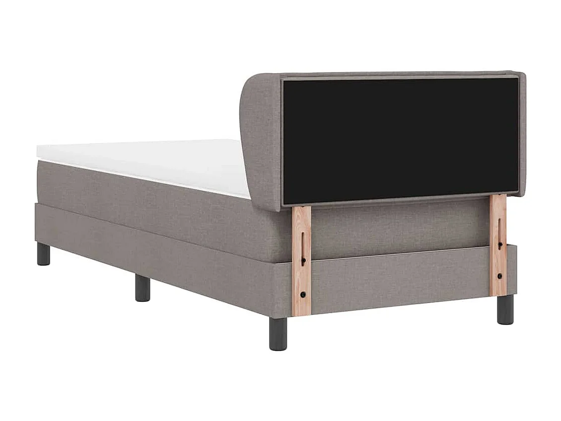 Cama box spring con colchón con colchón Taupé 100 x 200 cm tela