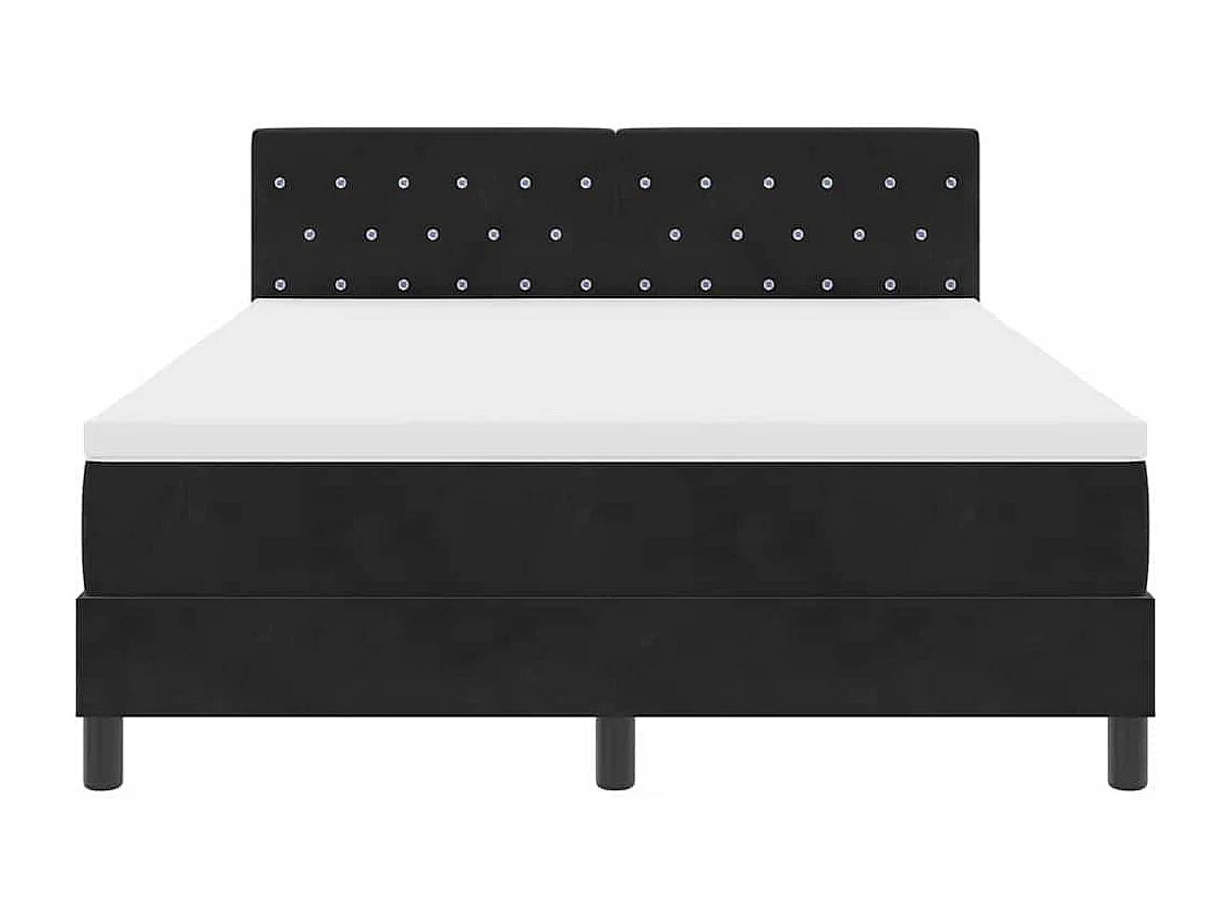 Cadre de lit avec tête de lit Noir 140 x 200 cm Velours
