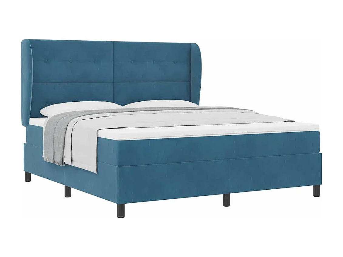 Cama tipo Box Spring Azul oscuro 180 x 200 cm Terciopelo