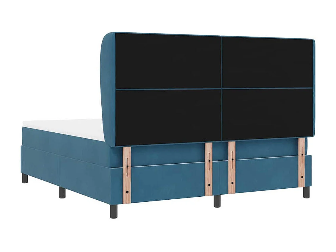 Cama tipo Box Spring Azul oscuro 180 x 200 cm Terciopelo