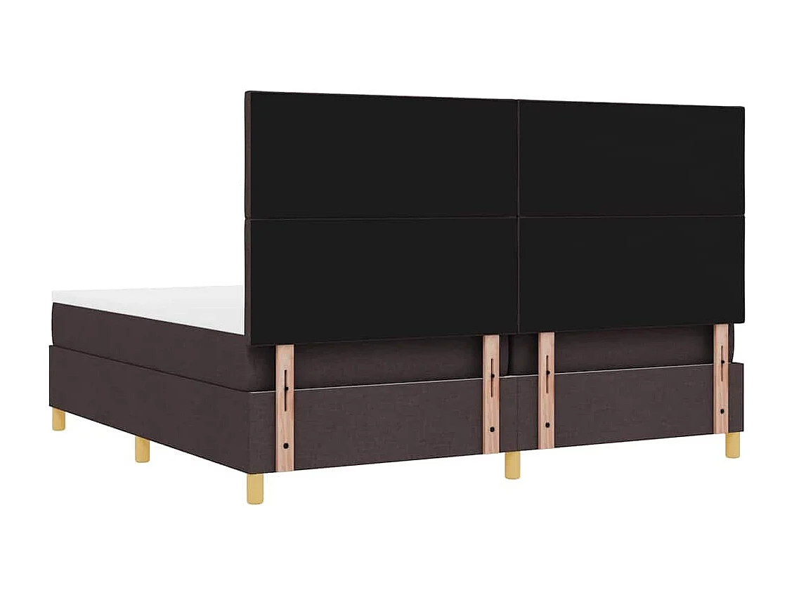 Cama tipo Box Spring Marrón oscuro 200 x 200 cm tela