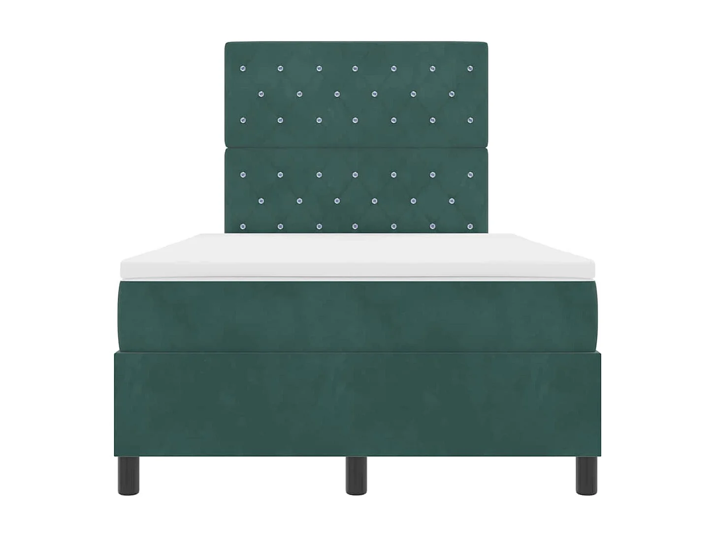Cama Box com colchão Verde-escuro 120 x 200 cm Veludo