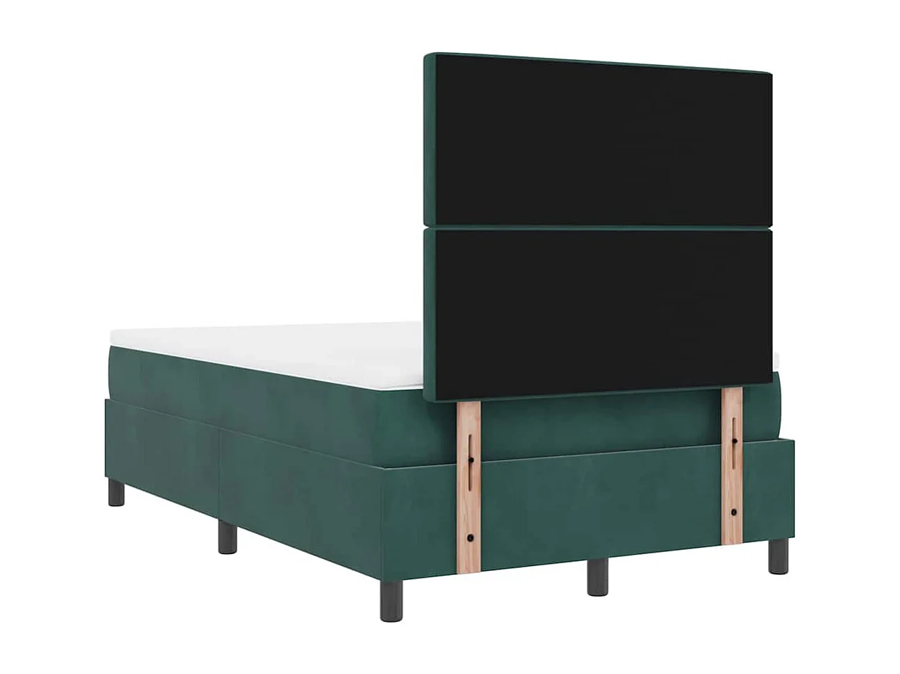 Cama Box com colchão Verde-escuro 120 x 200 cm Veludo