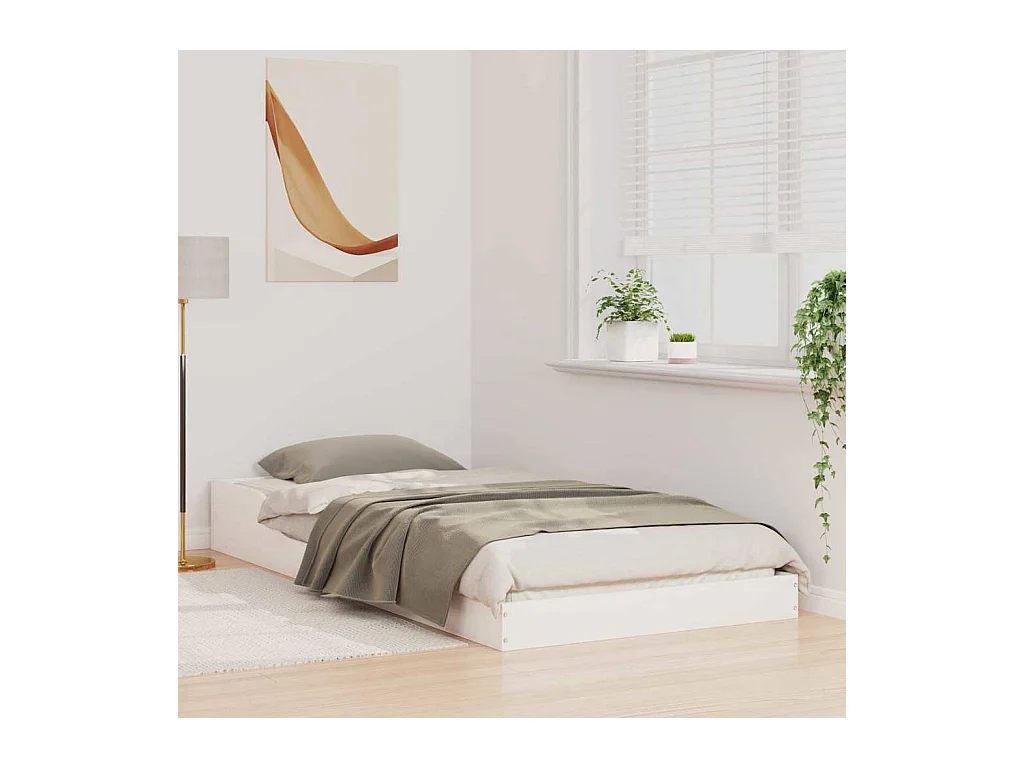 Estructura de cama Blanco 90 x 200 cm Madera maciza de pino