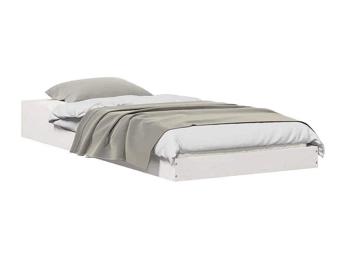 Cadre de lit Blanc 90 x 200 cm Bois massif en pin