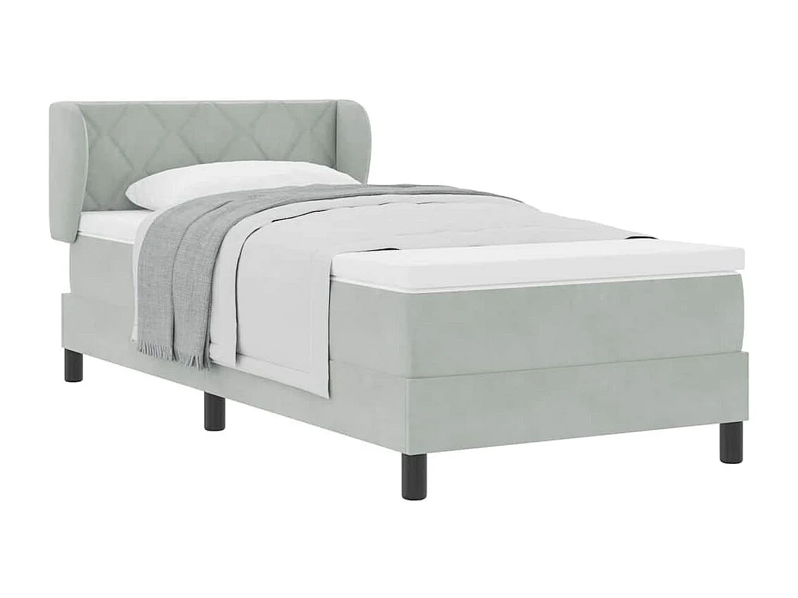 Cadre de lit avec matelas gris foncé 80x200 cm en velours