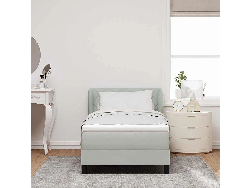 Cadre de lit avec matelas gris foncé 80x200 cm en velours