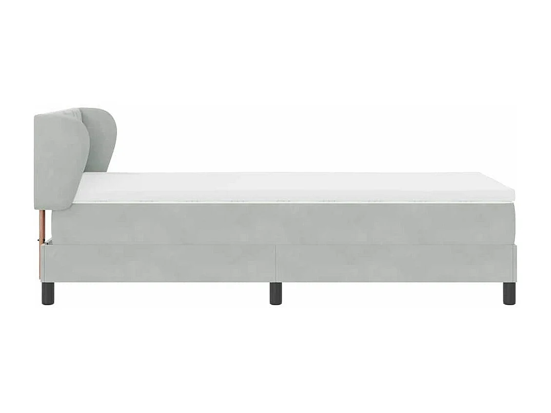 Cadre de lit avec matelas gris foncé 80x200 cm en velours