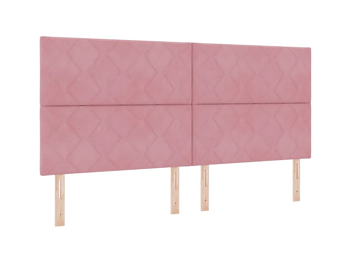 Cadre de lit avec matelas Rose 200 x 200 cm Velours