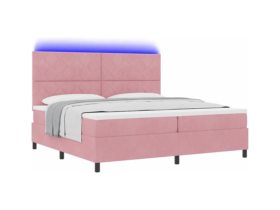 Cadre de lit avec matelas Rose 200 x 200 cm Velours
