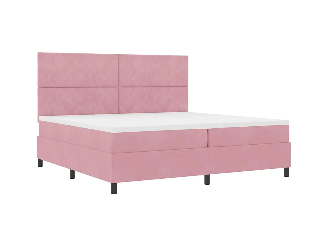 Cadre de lit avec matelas Rose 200 x 200 cm Velours