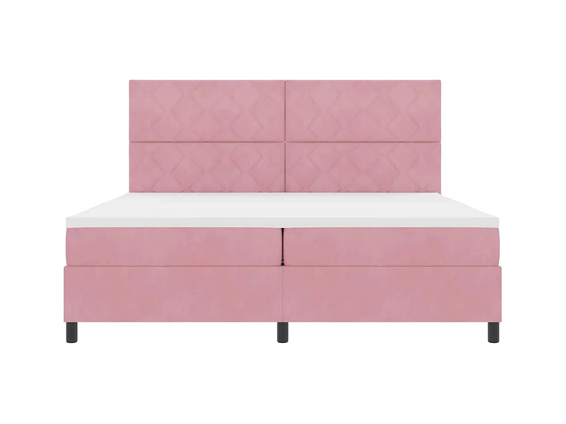 Cadre de lit avec matelas Rose 200 x 200 cm Velours