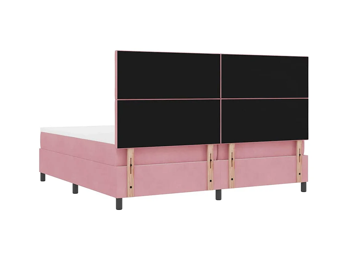 Cadre de lit avec matelas Rose 200 x 200 cm Velours
