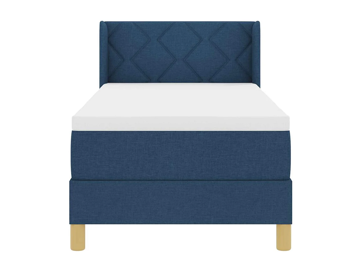 Cadre de lit avec matelas Bleu 80 x 200 cm tissu