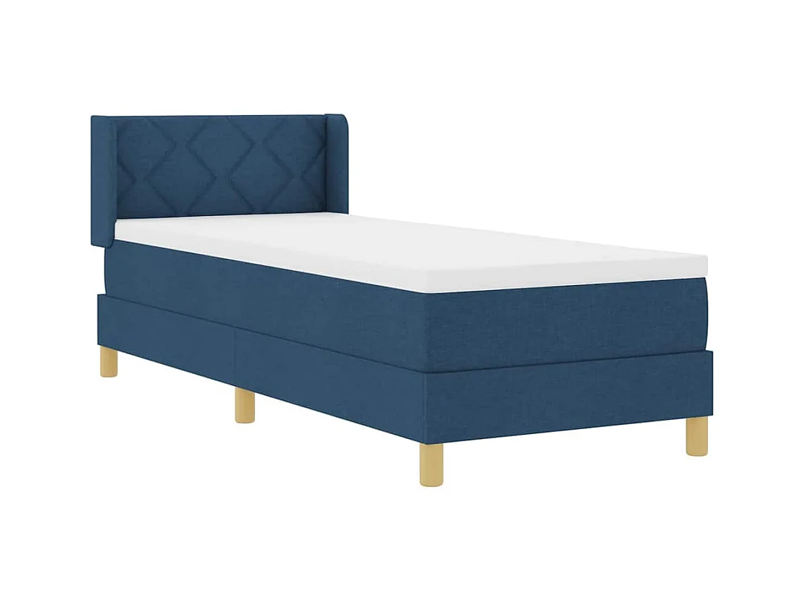 Cadre de lit avec matelas Bleu 80 x 200 cm tissu
