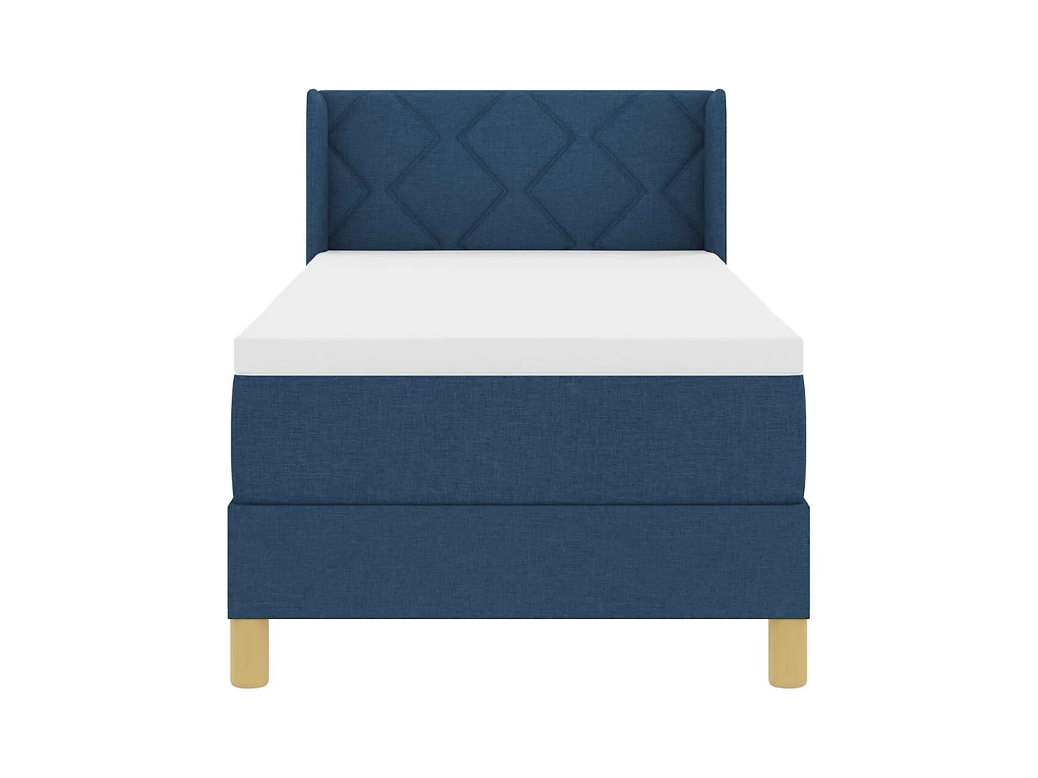 Cadre de lit avec matelas Bleu 80 x 200 cm tissu