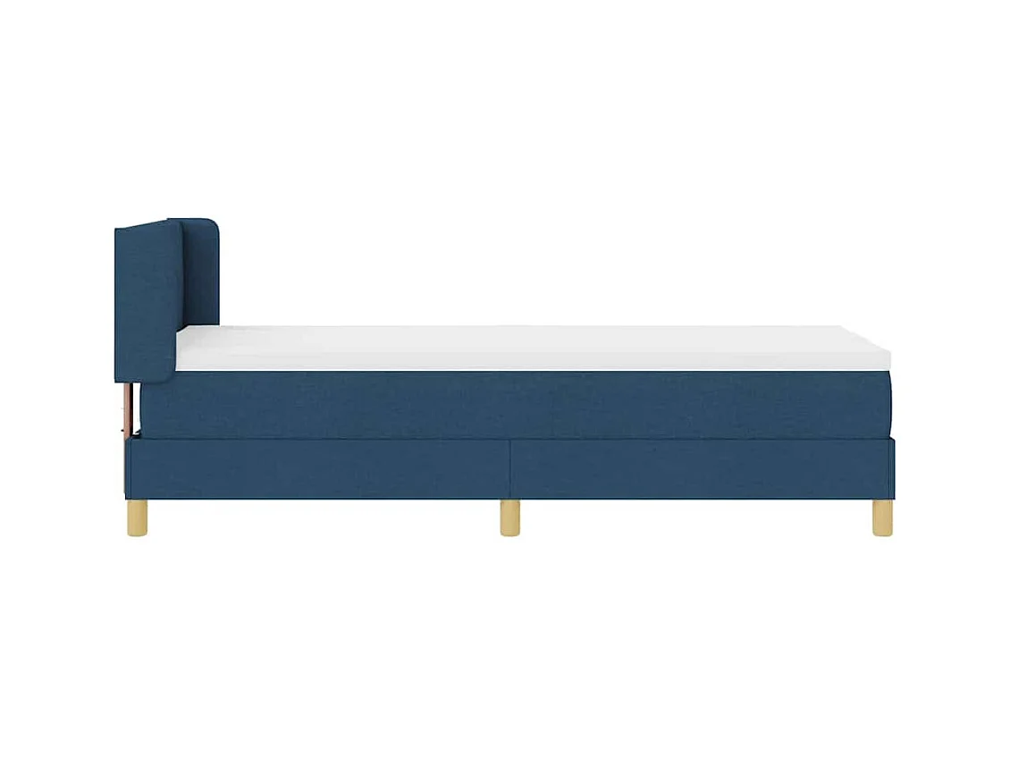 Cadre de lit avec matelas Bleu 80 x 200 cm tissu