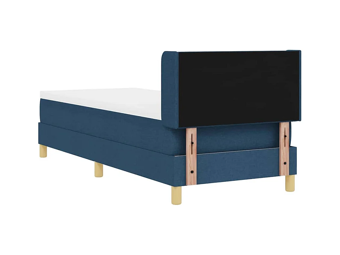 Cadre de lit avec matelas Bleu 80 x 200 cm tissu