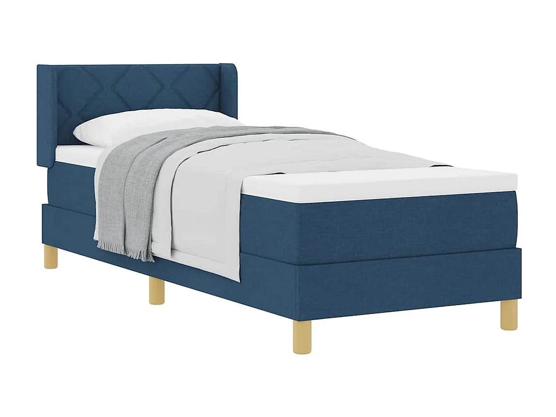 Cadre de lit avec matelas Bleu 80 x 200 cm tissu
