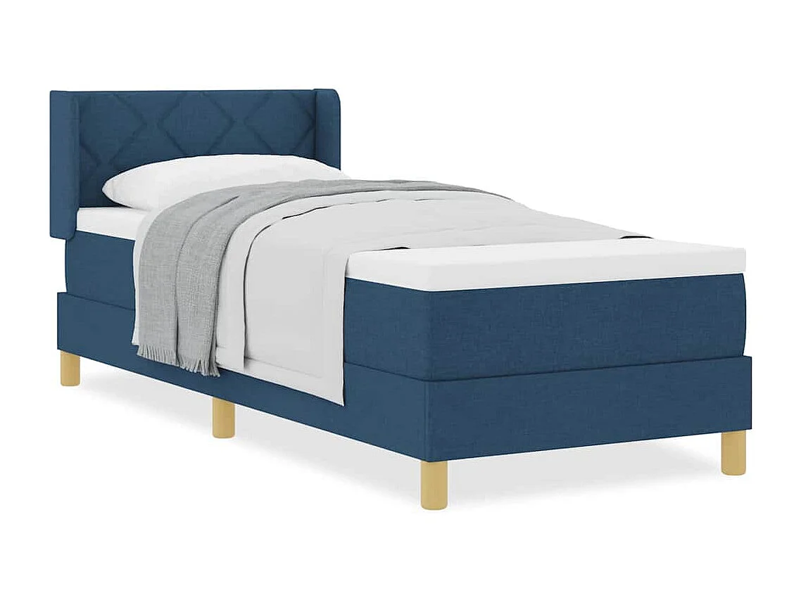 Cadre de lit avec matelas Bleu 80 x 200 cm tissu