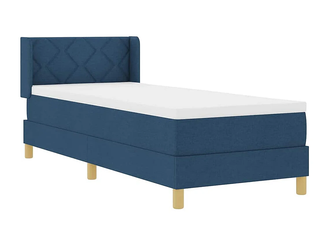 Cadre de lit avec matelas Bleu 80 x 200 cm tissu