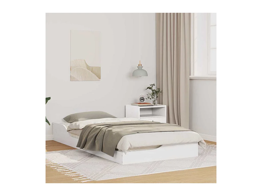 Estrutura de cama de chão Branco 75 x 190 cm