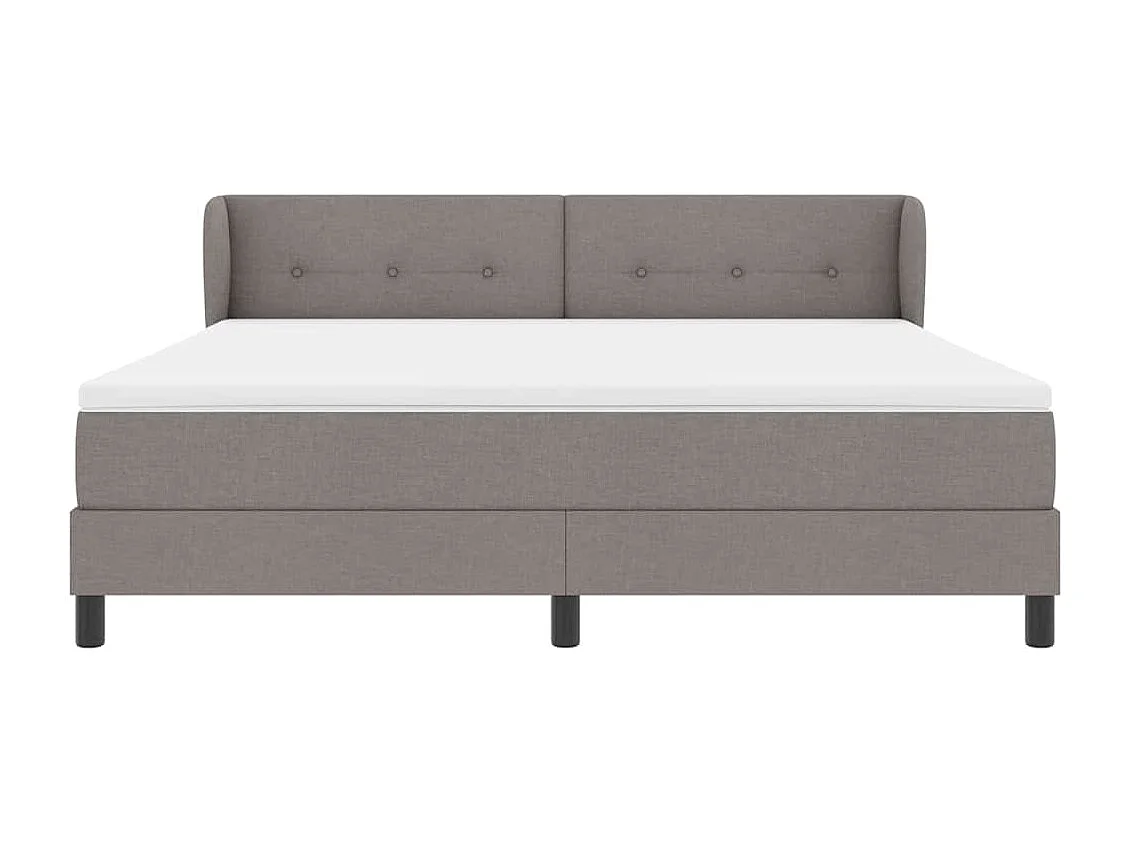 Cama box spring con colchón con colchón Taupé 180 x 200 cm tela