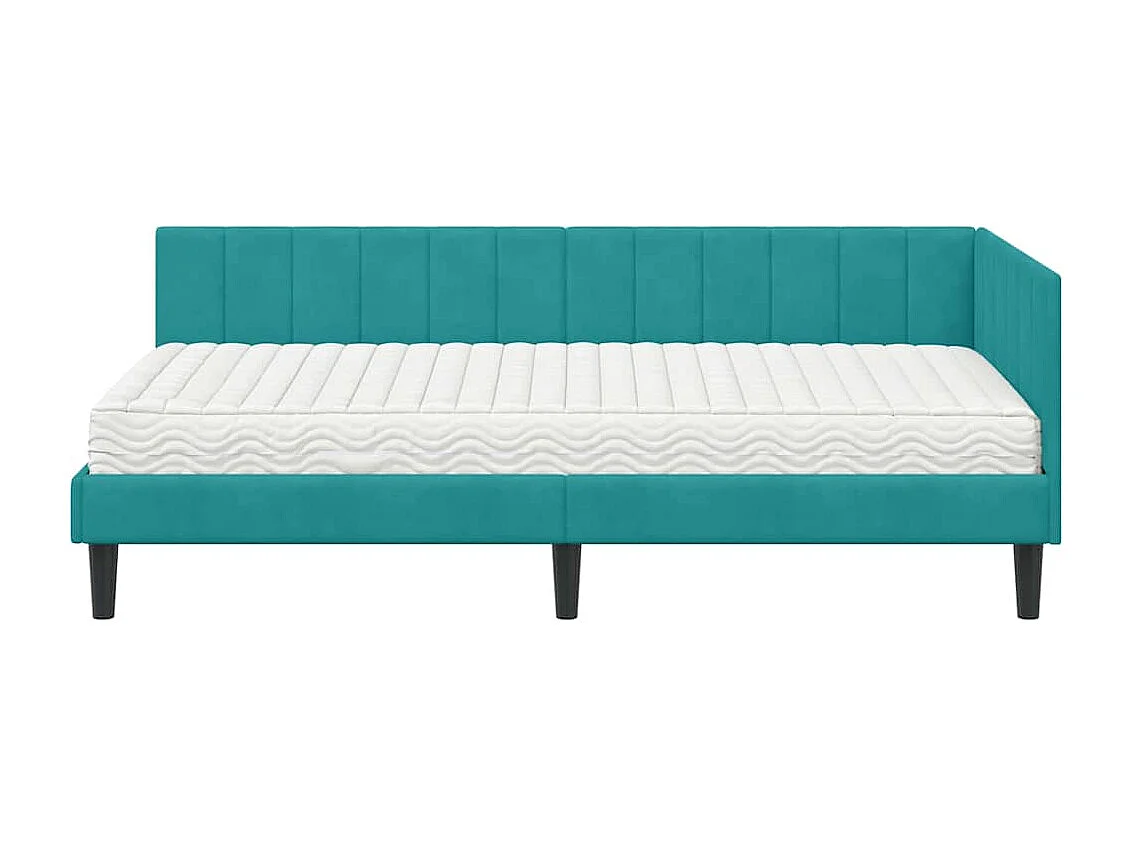 Estructura de cama en esquina Tuquesa 90 x 200 cm Terciopelo