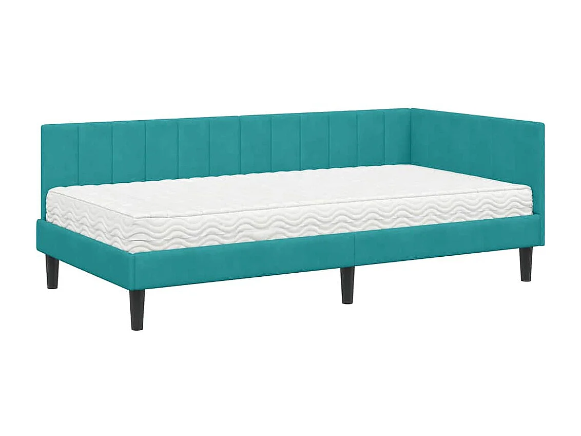 Estructura de cama en esquina Tuquesa 90 x 200 cm Terciopelo