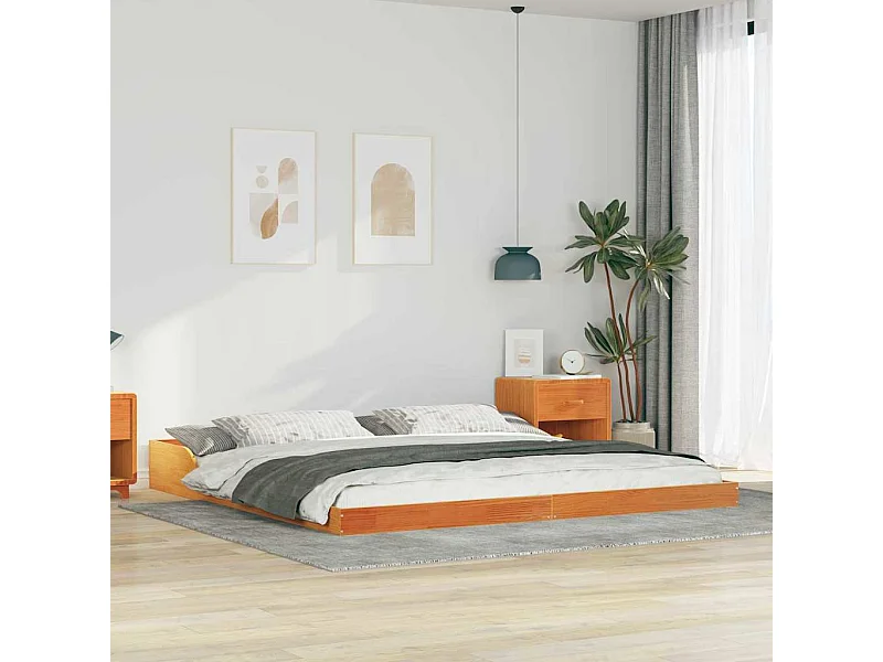 Estrutura da Cama Castanho-mel 200 x 200 cm