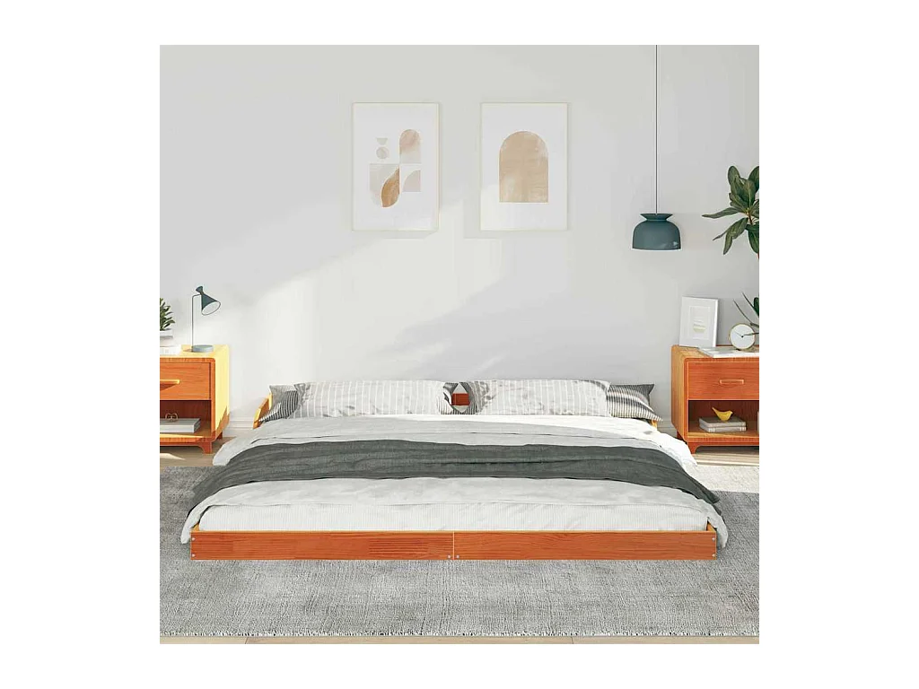 Estrutura da Cama Castanho-mel 200 x 200 cm