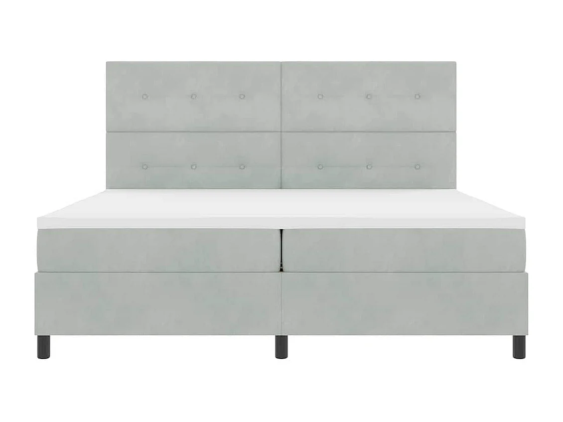 Cadre de lit avec matelas Gris clair 200 x 200 cm Velours