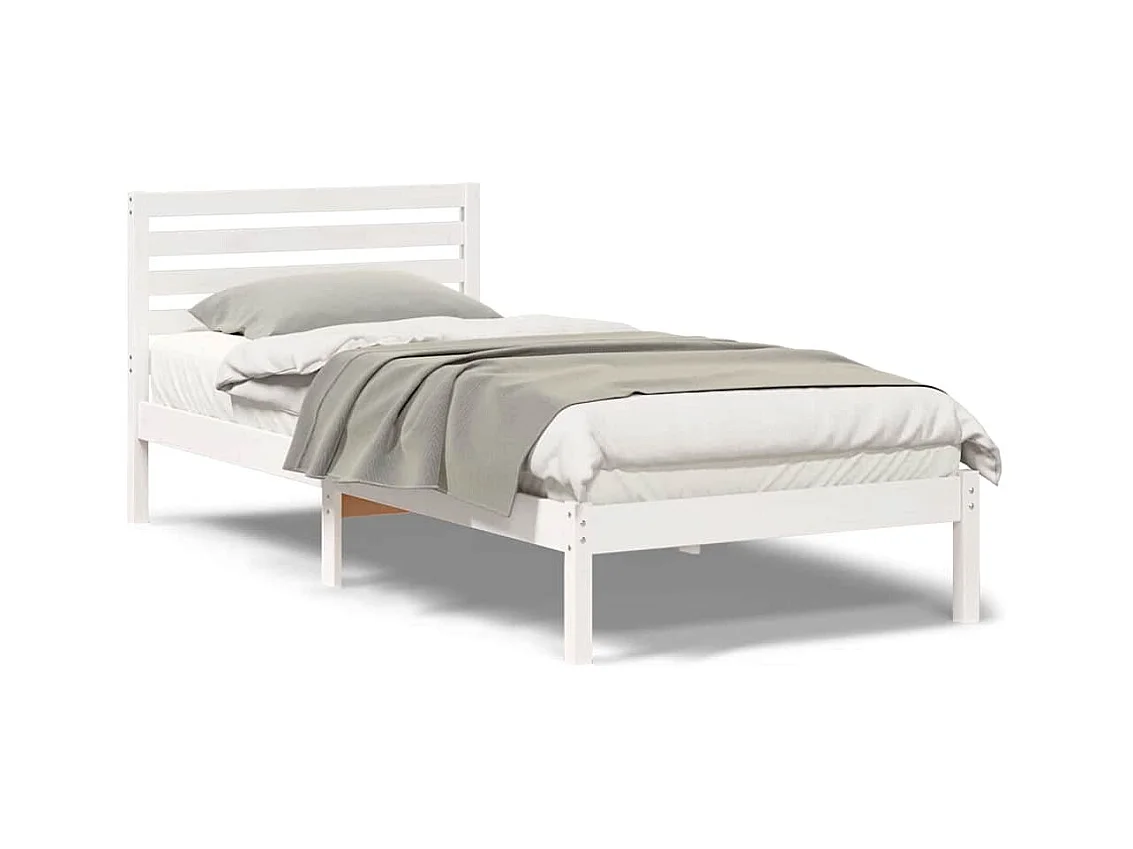 Estrutura da Cama Branco 90 x 210 cm Madeira de pinho maciça