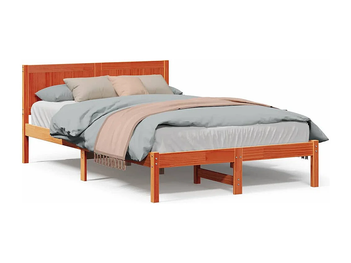 Estructura de cama Marrón 120 x 190 cm Madera maciza de Pino