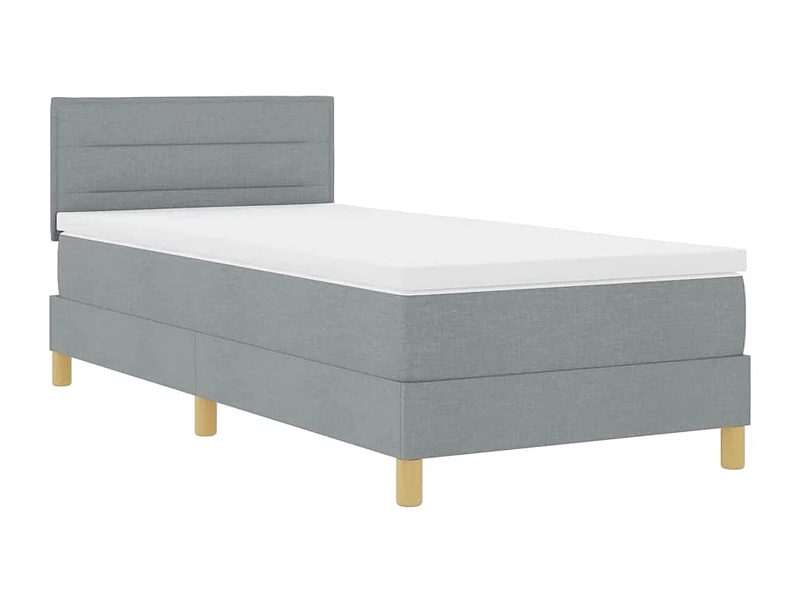 Cadre de lit avec matelas Gris clair 80 x 200 cm tissu