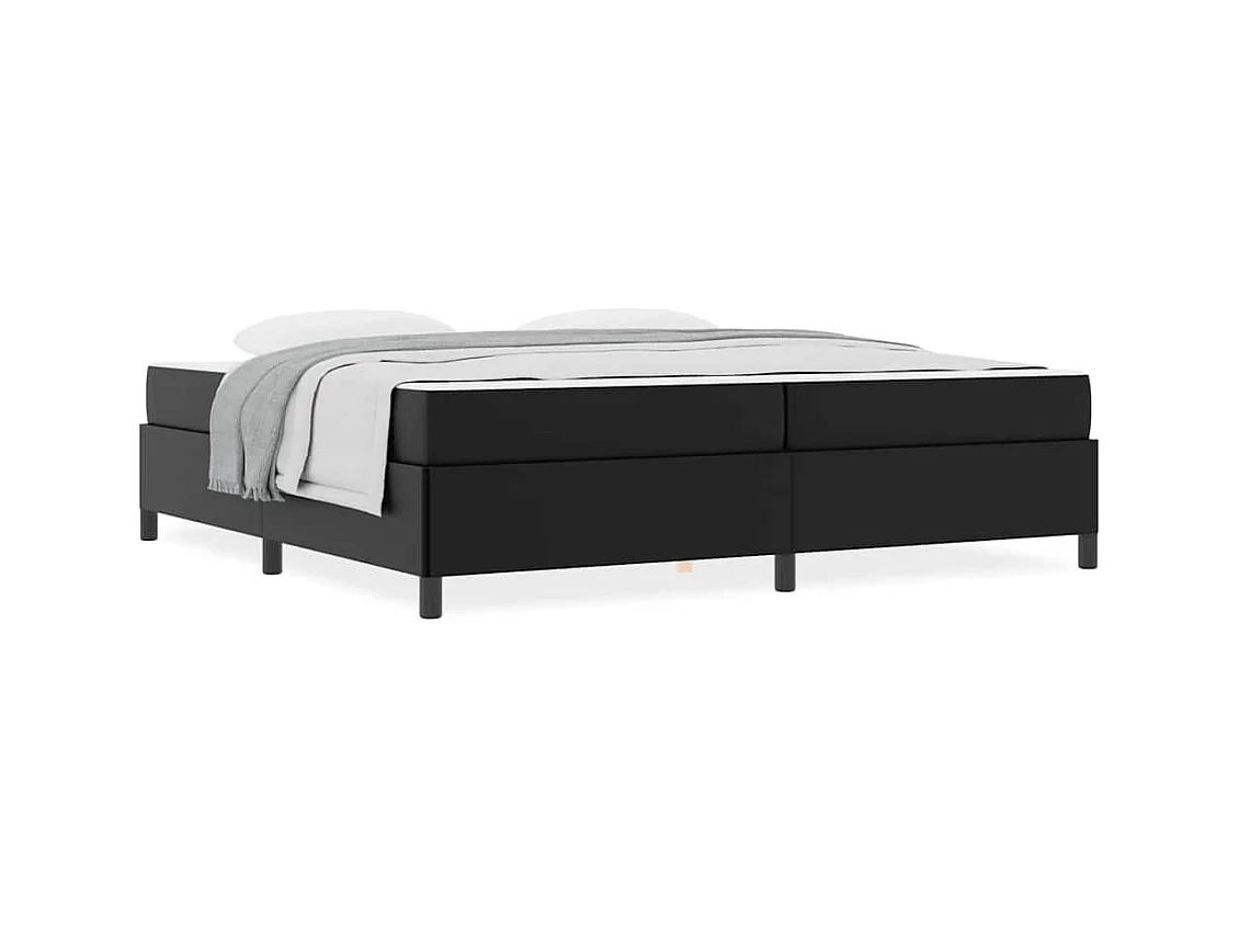 Bedframe met matras met matras Zwart 200 x 200 cm Kunstleer