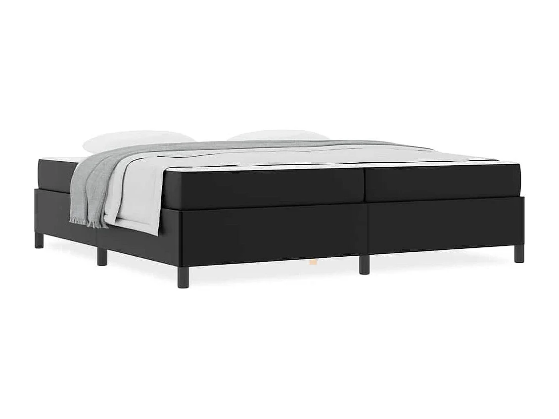 Cadre de lit avec matelas Noir 200 x 200 cm Faux cuir