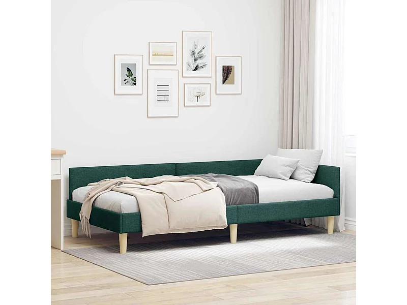 Estructura de cama en esquina Otro Verde oscuro 100 x 200 cm